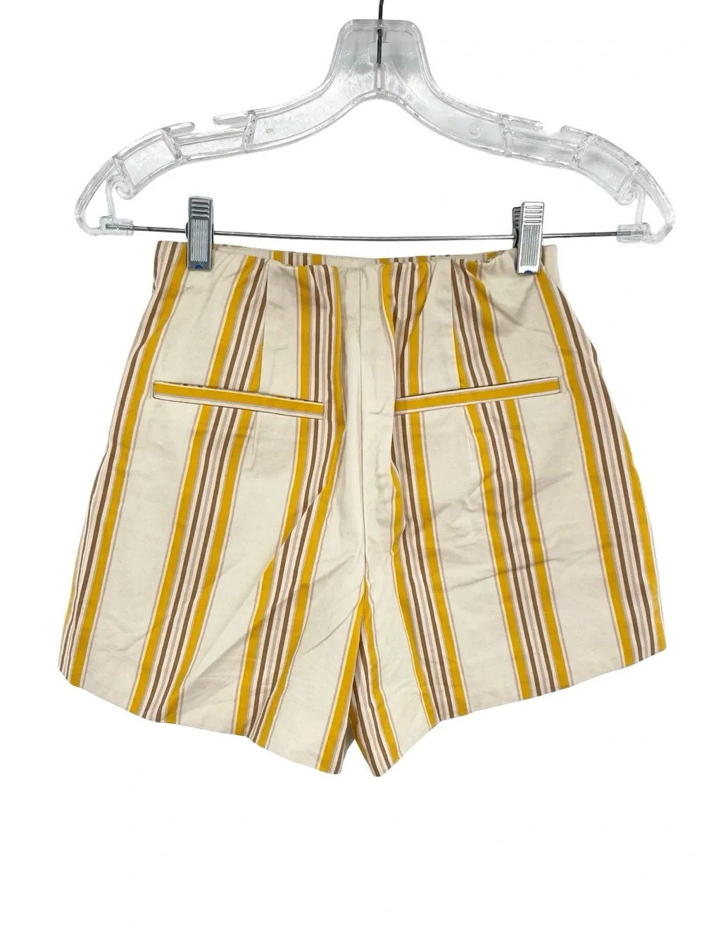 Abercrombie & Fitch Mustard Yellow Stripe Cotton Crop Top and Shorts Set - Picture 3 of 9